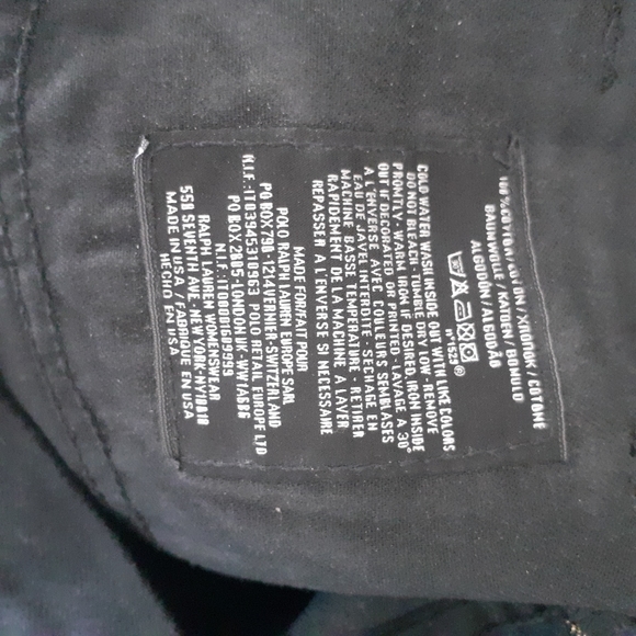 1200cad RALPH LAUREN Black Label Black Gold detail jeans Straight Leg/cotton 31w - Picture 9 of 10